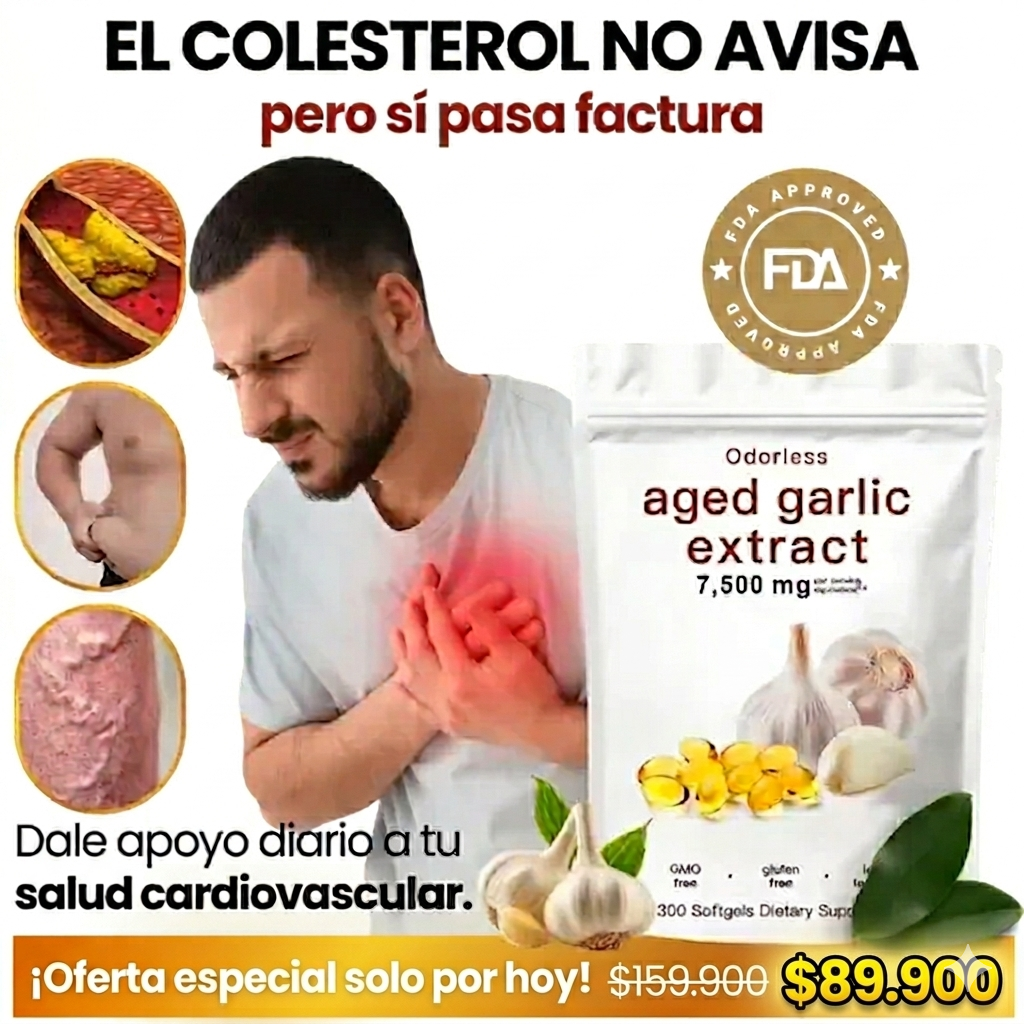 Extracto de Ajo Añejo Sin Olor — 100 Gomas 🧄✅